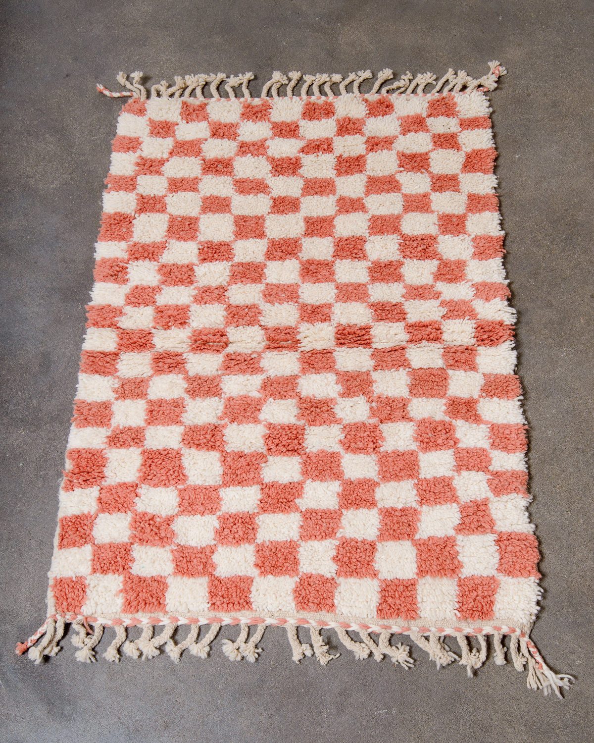 Modern, designer, handcrafted Berber rug from Morocco. Beniourain carpet with beautiful colours and patterns and fluffy wool texture.